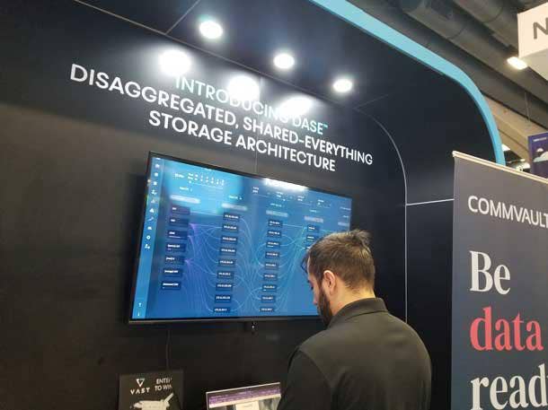 A Vast Data display at VMware Explore 2022. Vast has been expanding its international reach through distributor partners. Photo by Wade Tyler Millward.